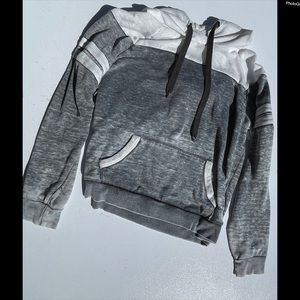 Women’s White and Grey Distressed Sweatshirt Hoodie